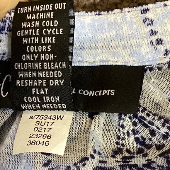 INC International Concepts Lace-up Sheer Shimmer Blouse Plus Sz 2X #308A - Picture 7 of 7